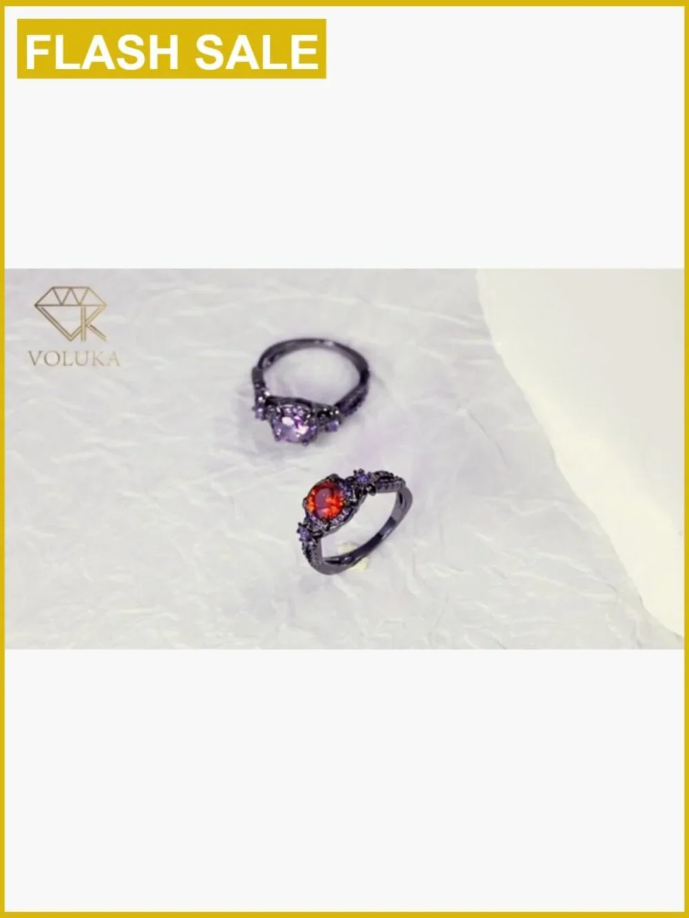Eternity Ring - Black Gold Plated Opal and Gemstone Band Size 10